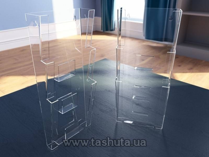 Wall-Mounted Plastic Pocket A5 (148x210) with 3 Compartments