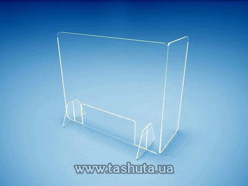 Corner Protective Barrier Screen for Shops, Supermarkets, Banks, Petrol Stations 900x760mm