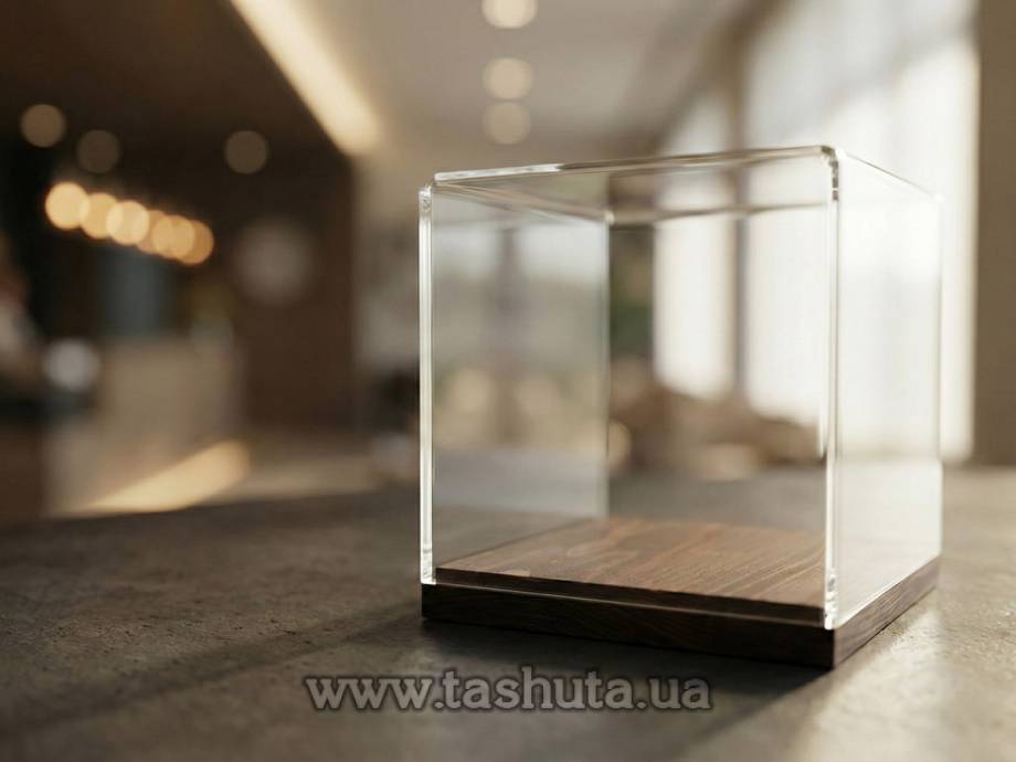 Bent Protective Cover on Wooden Base 150x150x150