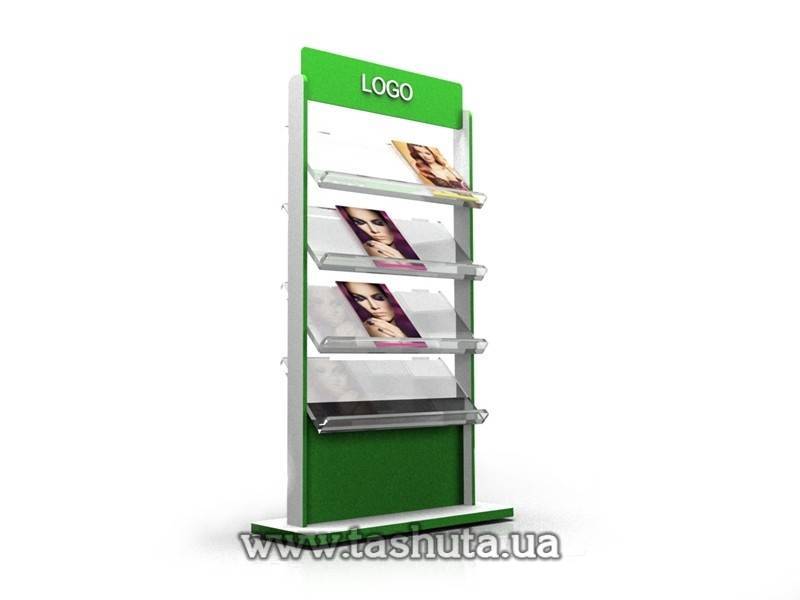 Chipboard Literature Stand, 4 Pockets A4x3
