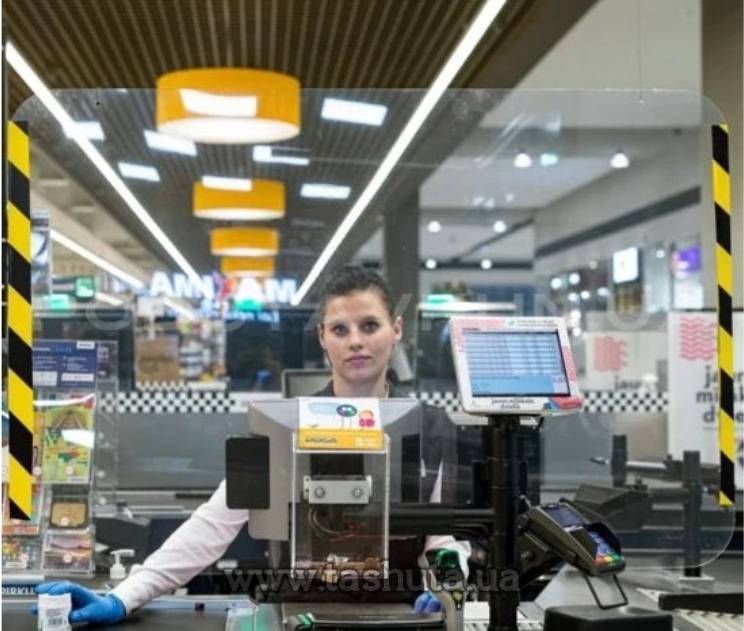 Protective Screen for Mounting within the Checkout Counter 1200x760mm