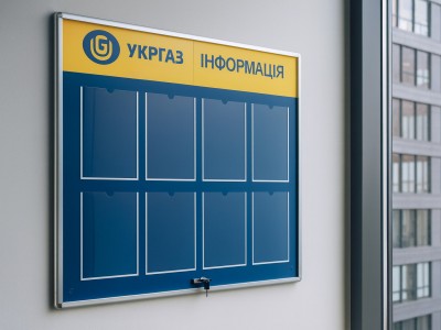 Закрытый (закрывающиеся) информационные стенд с замком, 420х600 мм