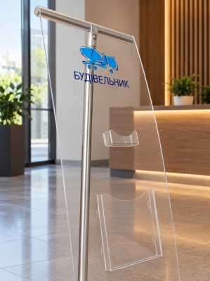 Рекламная стойка «ПАРУС» А4 х 3шт + визитница