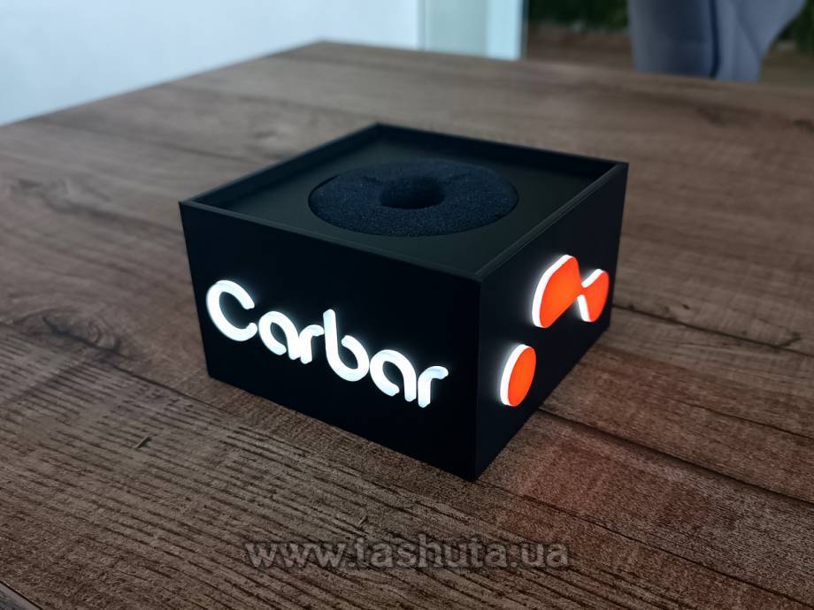 Световой кубик (насадка) на микрофон с объемным логотипом