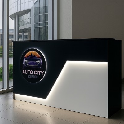 "Miami" Reception Desk, Illuminated Office Desk, 120x110x75cm