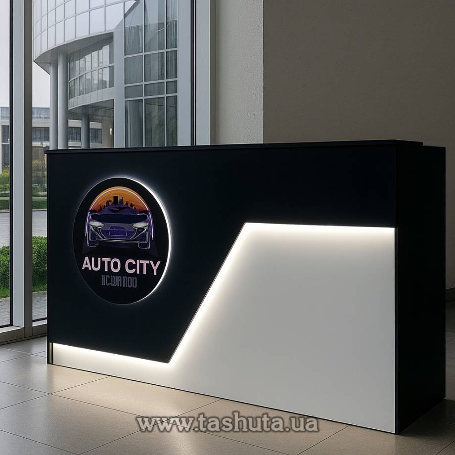 "Miami" Reception Desk, Illuminated Office Desk, 120x110x75cm