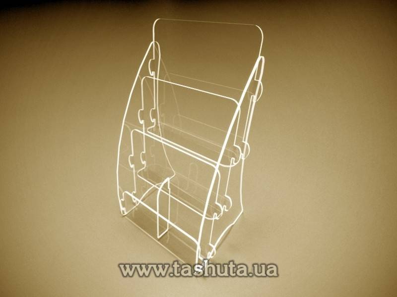 Universal Tabletop Brochure Holder A4 (210x297) x 2, DL (99x210) x 2 Compartments