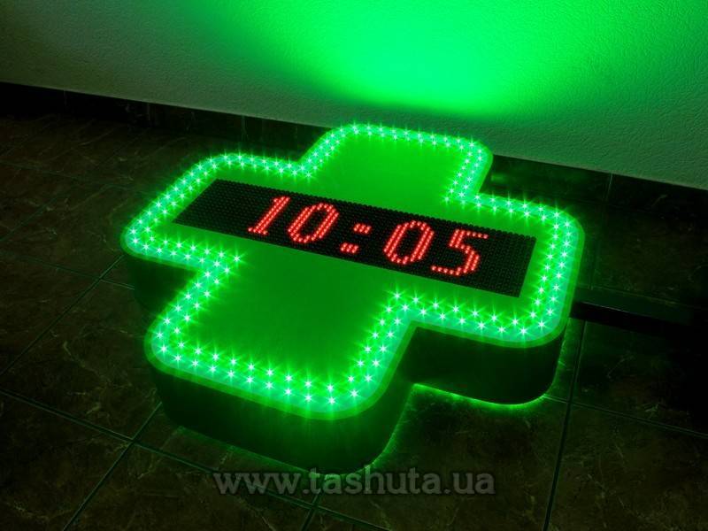 LED Cross with LED Ticker 800x800mm