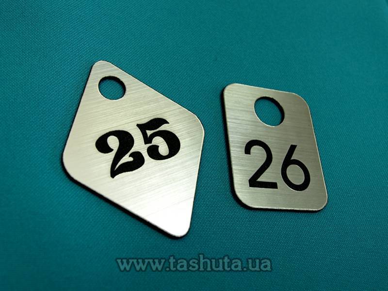 Plastic Cloakroom Number Tag 50x65mm, Double-Sided