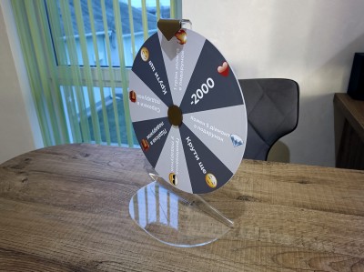 Tabletop Acrylic Wheel of Fortune, Wheel Diameter 300mm