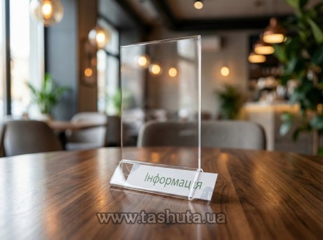 Настольный менюхолдер А6 (105х148) с заворотом для вкладыша