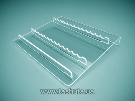 Прозрачная подставка для ручек на 13 шт, 205х20х210 мм