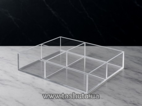 Pojemnik przezroczysty 200x400x150 mm, 4 przegródki