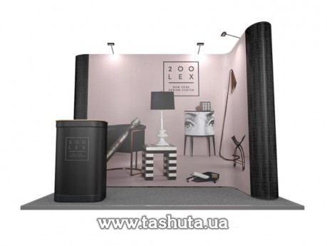Угловой Pop-Up стенд 3x3(2,3x2,9м) + 3х5 (2,3x4,4м)