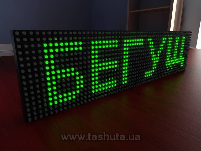 Бегущая строка 640х160мм (зеленый цвет)