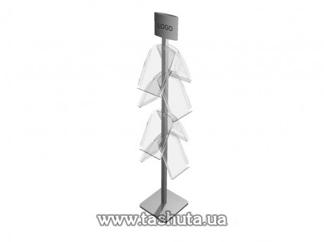 Podłogowy stojak na ulotki na 8 kieszeni A4