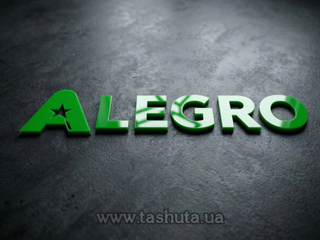 Псевдообъемные буквы из цветного акрила 3 мм, H=500мм