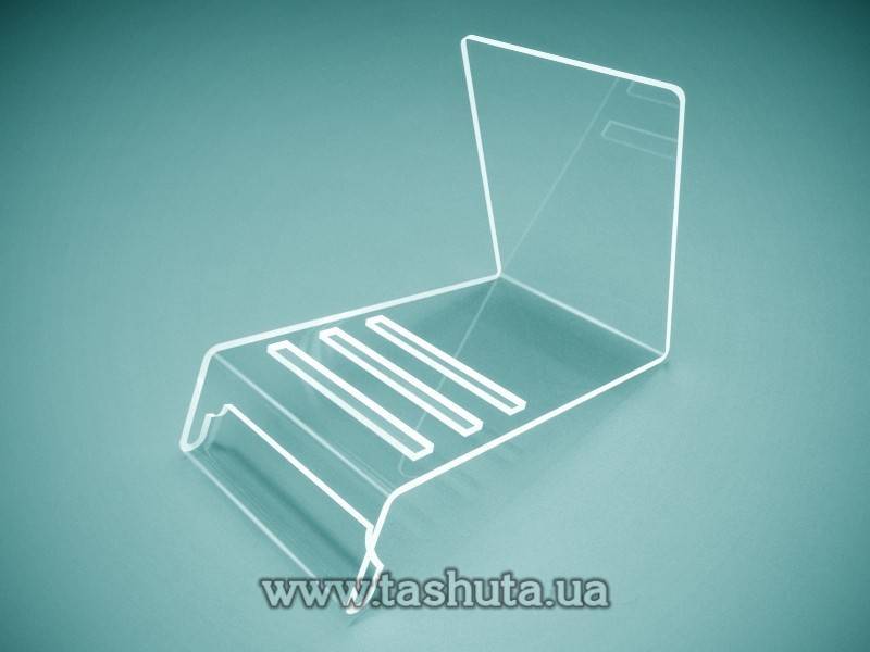 Three-Plate Display Stand with Price Tag Holder, 80x100x145mm