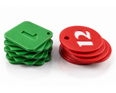 Cloakroom number tags