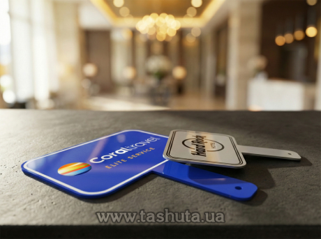 Табличка с ручкой из цветного акрила, 210х260 мм