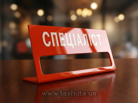 Наcтольная табличка акриловая  с окошком для вкладыша, 250х100 мм