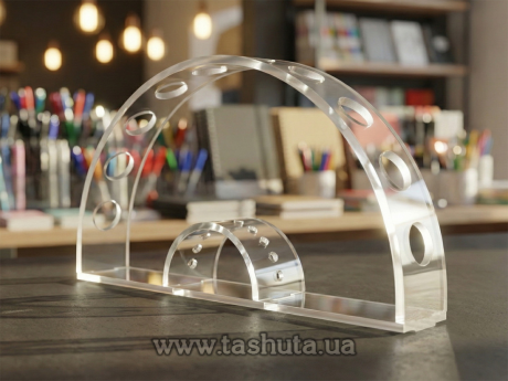 Акриловая подставка для ручек на 10 шт, 150х75х22 мм