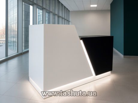 Стойка администратора, кассовый прилавок с подсветкой, 145х110х62 cм