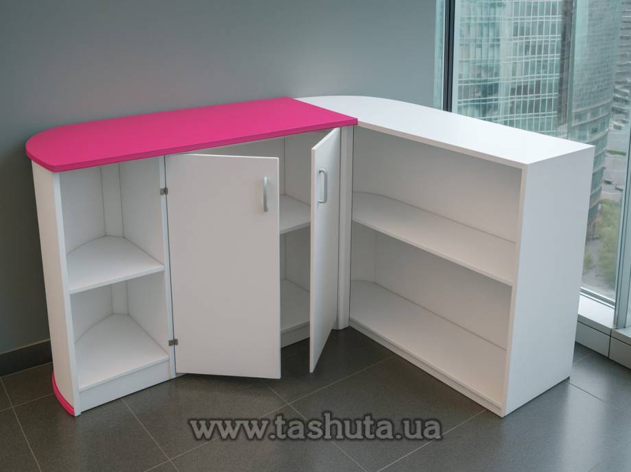 Corner Checkout Reception Desk, 120x100x120cm