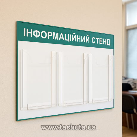 Информационный стенд на 3 кармана А4, 750х410 мм