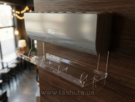 Дефлектор на кондиционер прозрачный с регулировкой, без сверления стены шириной 1200мм