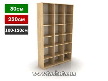 Chipboard Retail Shelving Unit with 18 Compartments, Depth 300mm