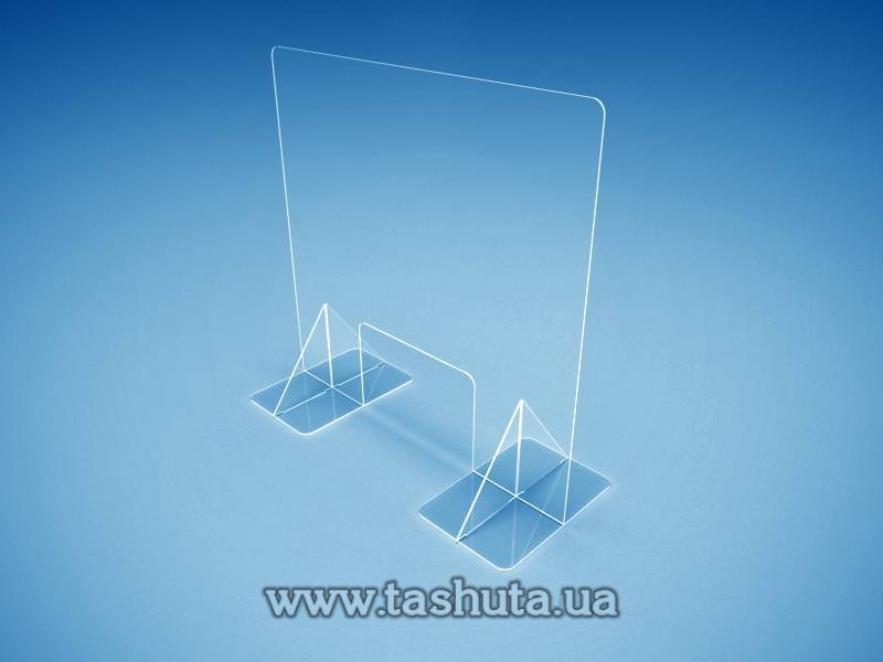 Acrylic Desk-Mounted Protective Screen 700x680mm for Banks, Petrol Stations, Pharmacies
