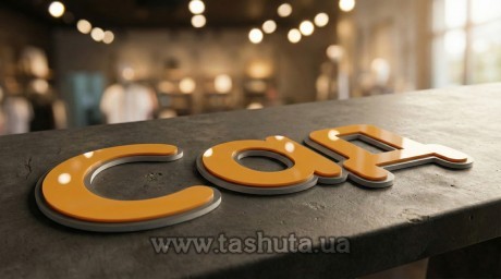 Комбинированные буквы из пластика + цветной акрил, H=200мм