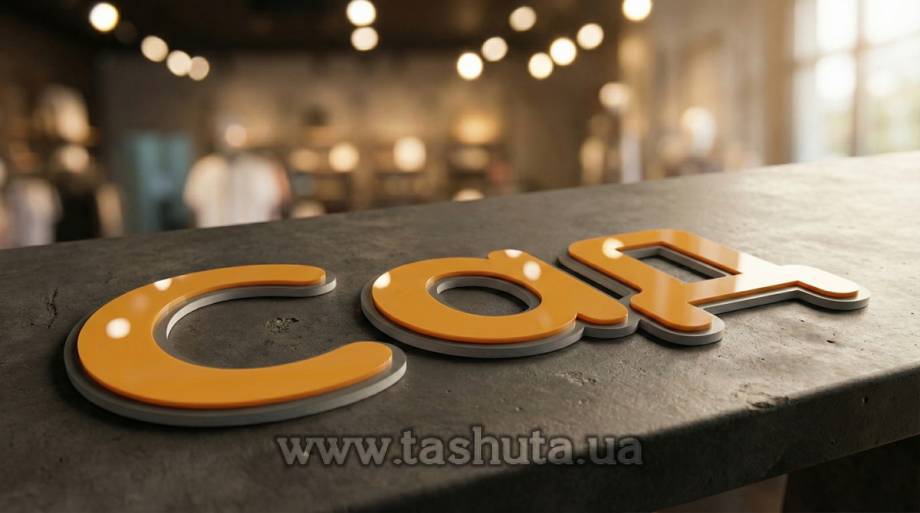 Combined Plastic + Coloured Acrylic Letters, H=250mm