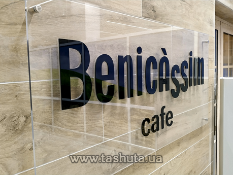 Фасадна табличка  на прозорому акрилі з об’ємними елементами, 500х300 мм