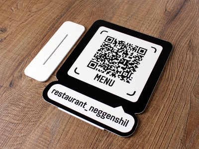 Табличка меню на стол с QR кодом для кафе и ресторанов 200х250мм