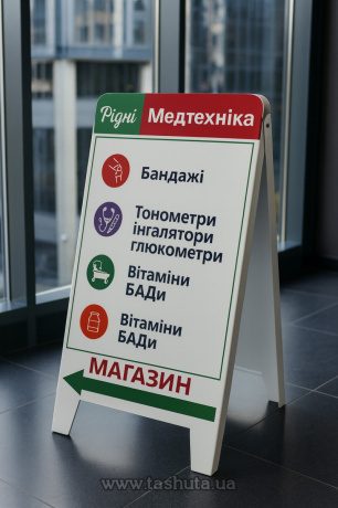 Штендер пластиковый без каркаса, 480х900 мм