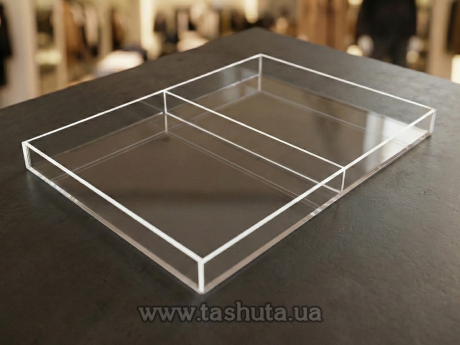 Ящик акриловый, контейнер с перегородкой 310х430х50мм