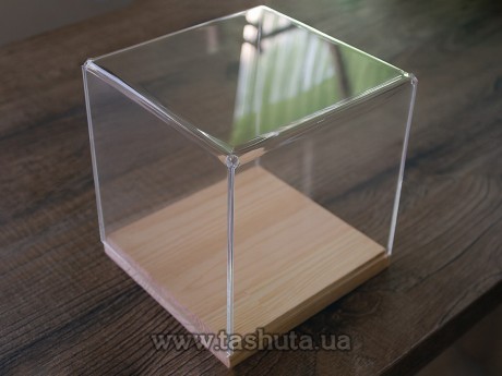 Klosz ochronny na drewnianej podstawie 220x160x80, gięty