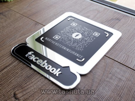 Tabliczka z kodem QR Facebook 300x380mm