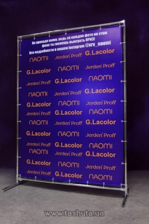 Пресс волл (Press wall, Brand wall) 2,2х2,5м, люверс, низкие ножки