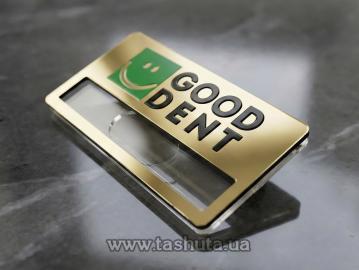 21-32070. Plastic Name Badges (Gold, Silver) with Insert Window