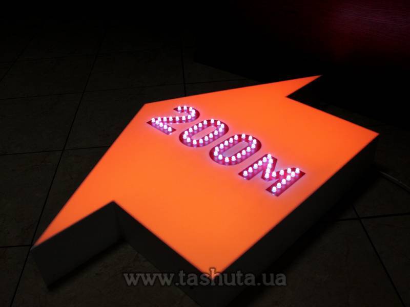 Shaped Light Box with Exposed LEDs