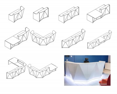 "ALPA" Reception Desk, 360x110x94cm