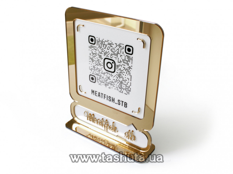8TURN WhosfanCafe QR認証 フォトカード Ташута™ ❖ Инстаграм-визитка с QR кодом из оргстекла на стол