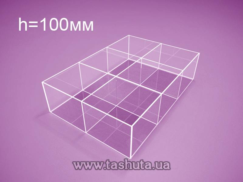 Acrylic Organiser, Product Container 300x400x100mm with 6 Compartments