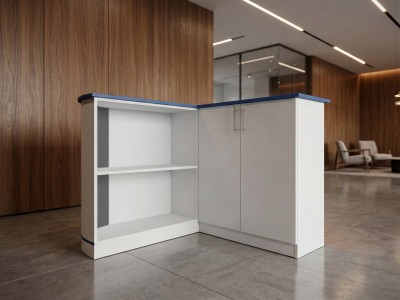 Corner Checkout Reception Desk, 120x100x120cm