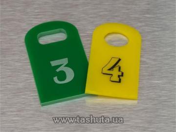 Acrylic Cloakroom Number Tag 40x70mm, Double-Sided