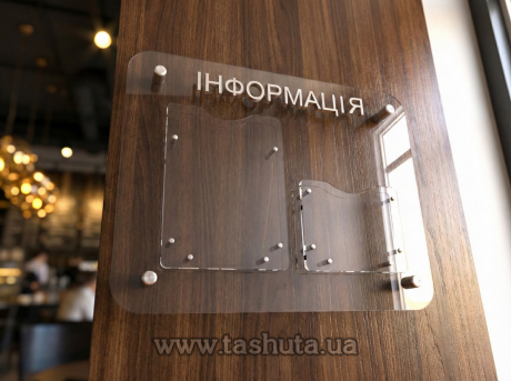 Стенд з оргскла на 2 кишені 550х430 мм