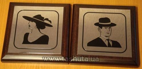 Metal Sign Plate (0.8mm Brass) on Wooden Base, 150x70mm